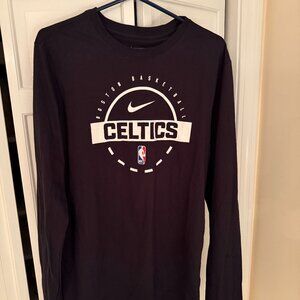 NIKE MEN'S (M) BOSTON CELTICS NBA LONG SLEEVE T-SHIRT BLACK/WHITE